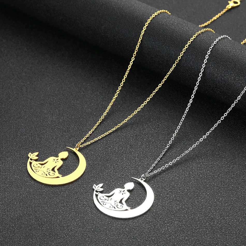 RVS Yoga Meditatie Ceremonie Zen Lotus Hanger Ketting. Bevordert ontspanning en mindfulness tijdens yoga en meditatie.