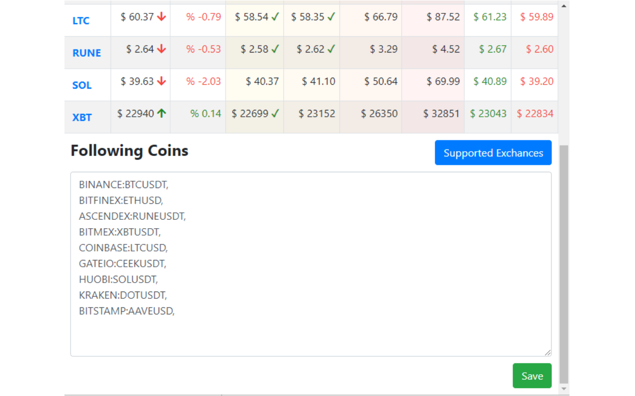 Cryptocurrency Price Follower Preview image 3