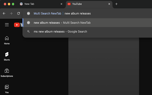 Multi Search NewTab