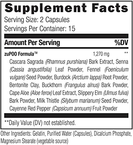 UMZU zuPOO supplement facts