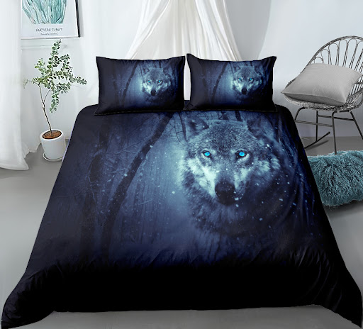 Title 2, Wolf Digital Printed Three-piece Bed Home Texti...