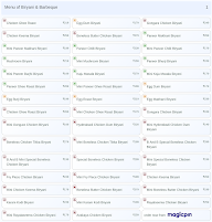 Biryani & Barbeque menu 1