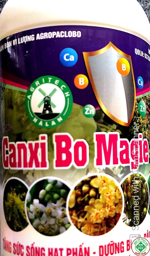 Phân Bón Vi Lượng Canxi Bo Magie Zn Tăng Thụ Phấn, Đậu Trái, To, Đẹp Trái, Hạn Chế Rụng Trái