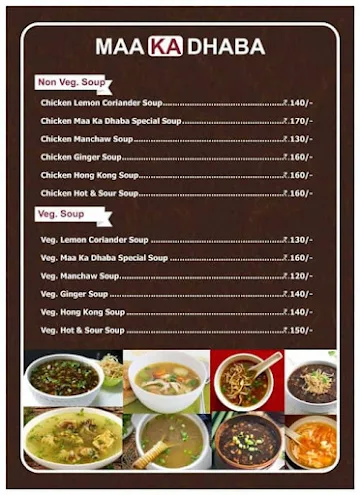 Maa Ka Dhaba menu 