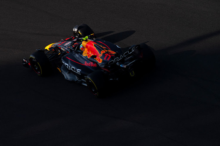 Sergio Perez on track during final practice ahead of the F1 Grand Prix of Abu Dhabi at Yas Marina Circuit on November 19, 2022 in Abu Dhabi, United Arab Emirates.