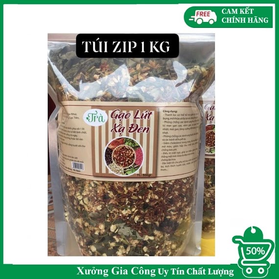 Trà Xạ Đen Gạo Lứt Túi 1Kg - Đốt Mỡ Mát Gan Thải Độc