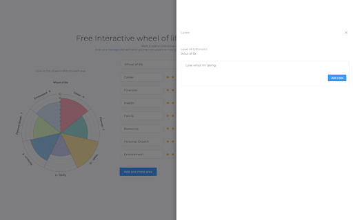 Qwoach: interactive wheel of life for coaches