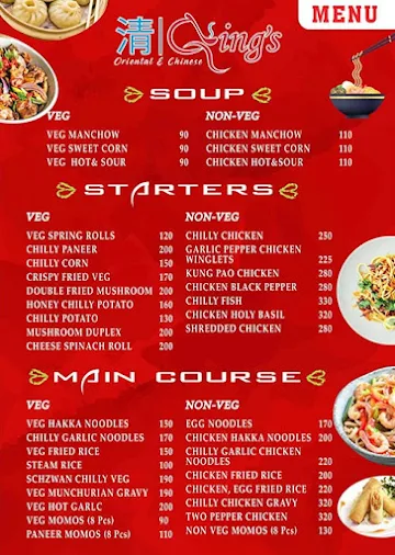 Qings - Chinese & Oriental Cuisine menu 