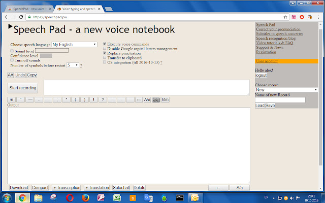 Voice to text notebook chrome extension
