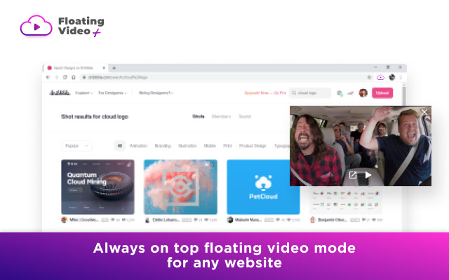 Floating video player Floating video