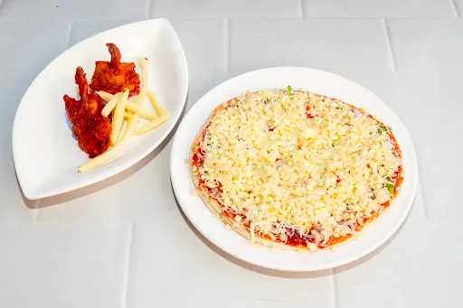 Chicken Tikka Nawabi Cheese Pizza [Medium] With Chicken Lollipop [Serves 2]