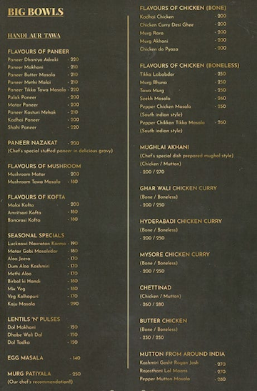 Junction Restaurant menu 