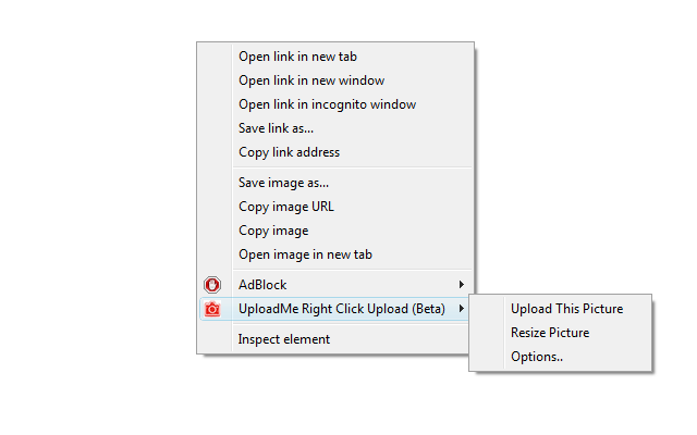 UploadMe Right Click Upload Preview image 1