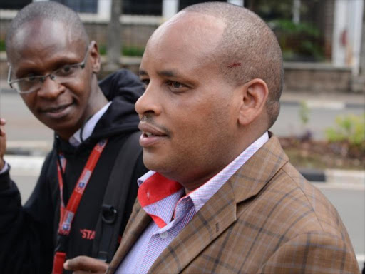 Laikipia North MP Mathew Lempurkel after recording a statement at Parlaiment police station regarding claims he physically assaulted Nominated MP Sarah Lekorere, November 21, 2016. /FILE