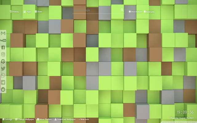 Minecraft Wallpaper chrome extension