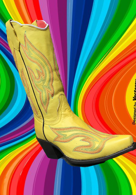 rainbow cowboy boots