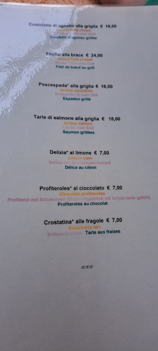 Fauno Bar gluten-free menu