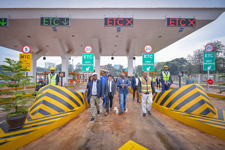 Transport CS Kipchumba Murkomen among other leaders during the commissioning of the newly constructed Nairobi Expressway Haile Selassie Exit Plaza on January 20, 2024. Transport CS Kipchumba Murkomen among other leaders during the commissioning of the newly constructed Nairobi Expressway Haile Selassie Exit Plaza on January 20, 2024.