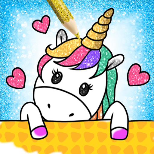 Unicorn Coloring Book Glitter for kids