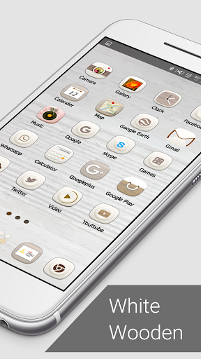 White Wooden Launcher Theme