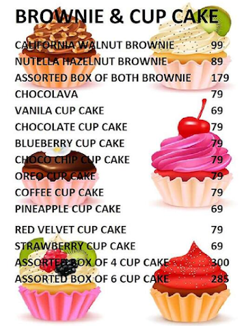 Gobaking Cake Zone menu 