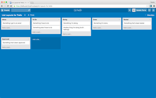 Vertical Layout for Trello