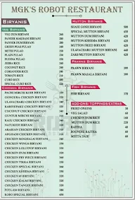 MGK Robot Restaurant menu 2