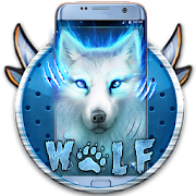 Blue White Wild Wolf Theme  Icon