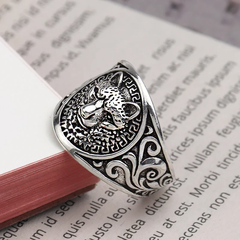 Vintage Cheetah Ring Creatief Dominant Geavanceerd Openen Verstelbaar voor een statement look met een unieke uitstraling.