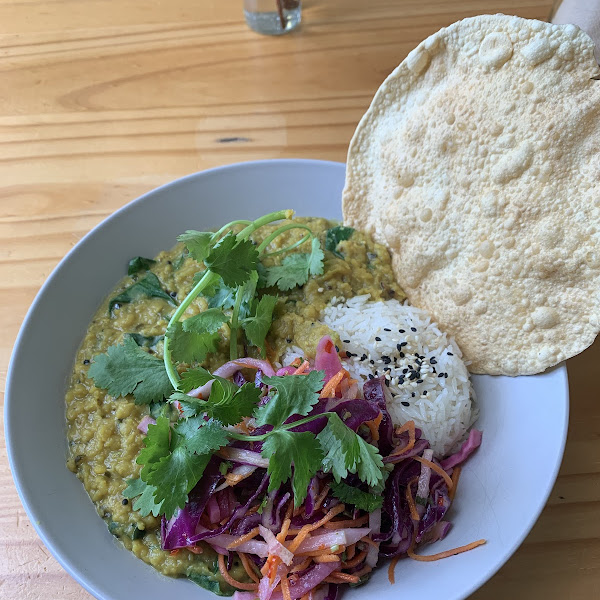 Lentil dhal and rice