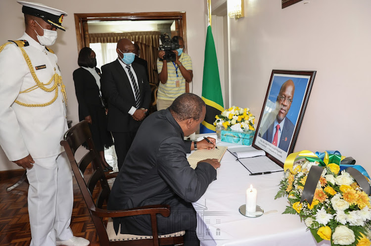 President Kenyatta in Dodoma For the Fallen Magufuli's Farewell Ceremony