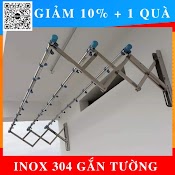 Giàn Phơi Quần Áo Inox 304 Dài 2M, Giàn Phơi Thông Minh Gắn Tường Hòa Phát Siêu Bền Bảo Hành 5 Năm [Mã Life5