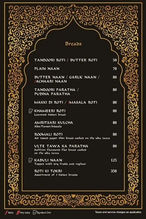 Sultans of Spice -  BluPetal Hotel menu 