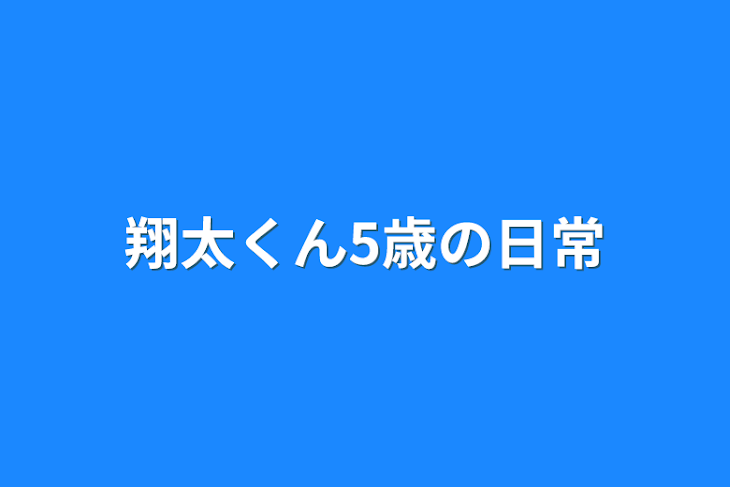 「翔太くん5歳の日常」のメインビジュアル