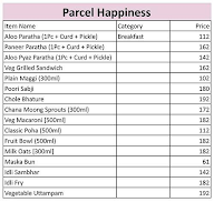 Parcel Happiness menu 1