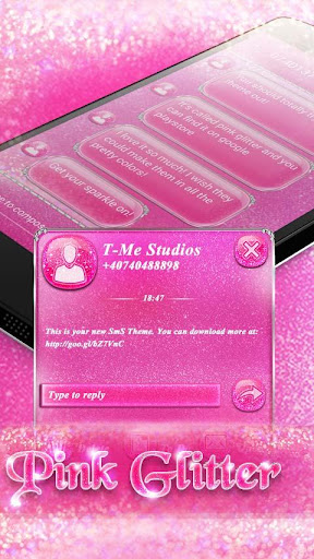 Pink Glitter GO SMS