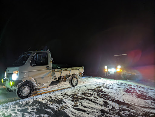 ジムニー Jb23wのスノーアタック 四輪チェーン 雪 遊び 大人の夜遊び 福島県に関するカスタム メンテナンスの投稿画像 車のカスタム情報はcartune