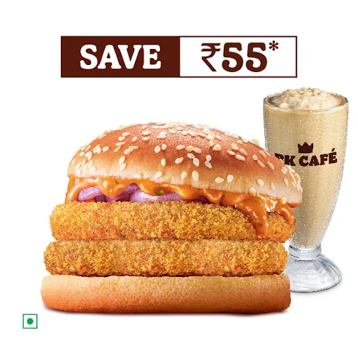 1 Crispy Veg Double Patty+1 Classic Cold Coffee