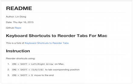 Keyboard Shortcuts to Reorder Tabs For Mac Preview image 0