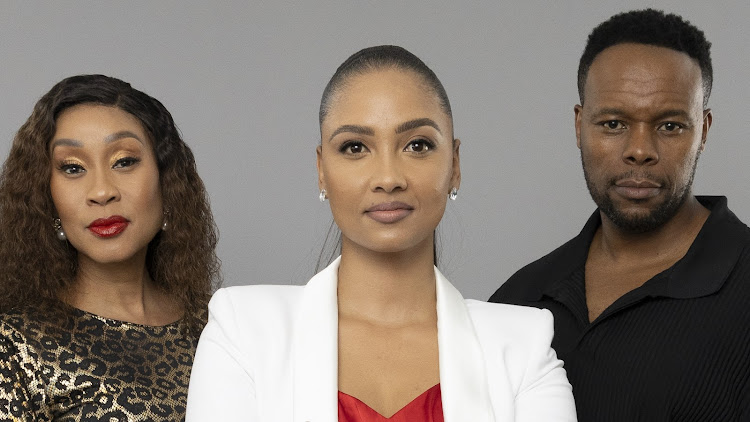 Kgomotso Christopher, Jo-Anne Reyneke and Tumisho Masha star as members of the Modise family, who are at the heart of the drama in the new telenovela 'Champions'.