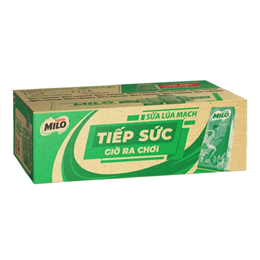 Thùng 48 hộp Sữa lúa mạch Nestlé MILO dạng hộp 180ml lốc 4 hộp