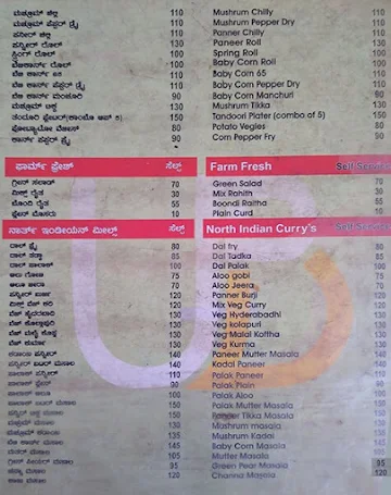 Badhyas Veg menu 