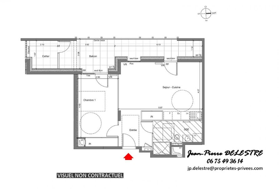 Vente appartement 2 pièces 47.92 m² à Grenoble (38000), 257 000 €