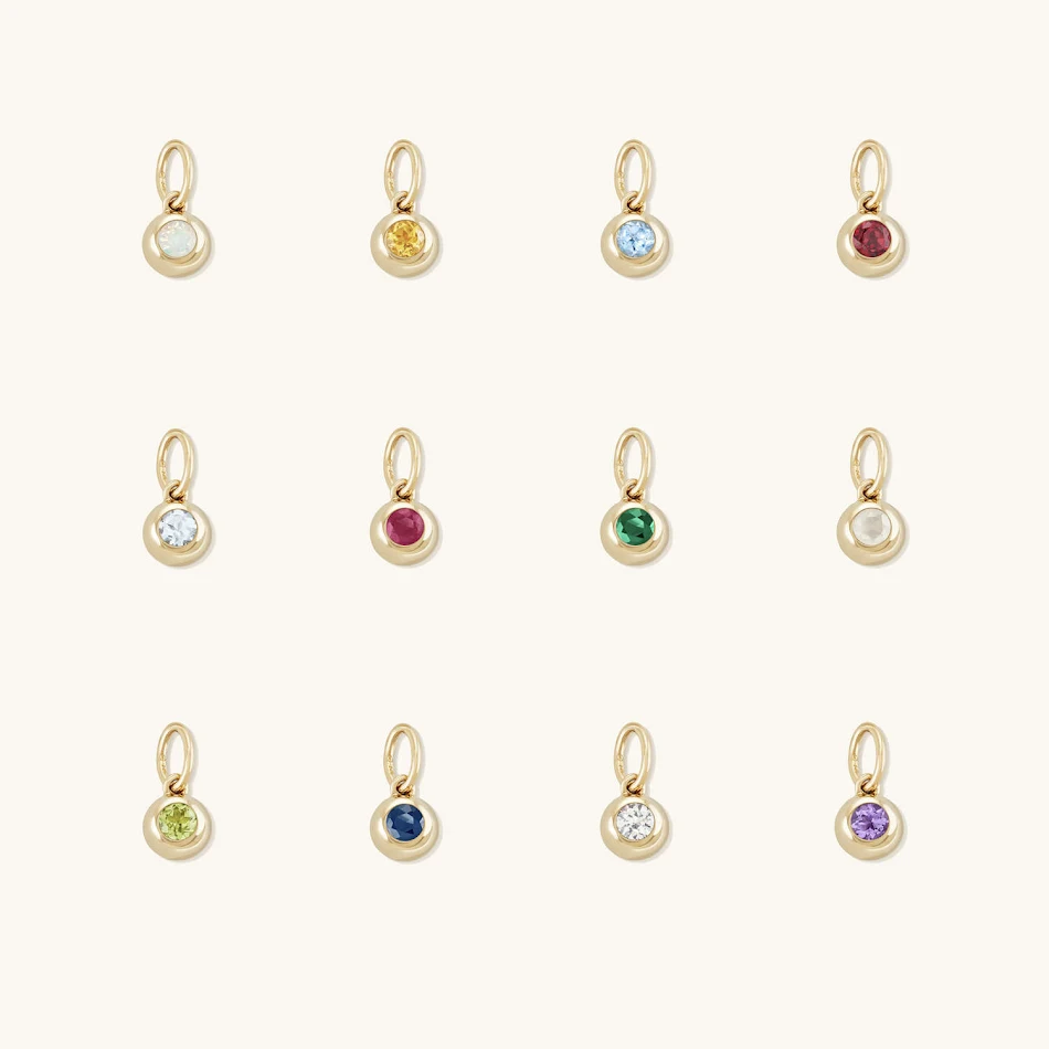 Colgante femenino con 12 circonios de piedras de nacimiento, color preservado. Joya colorida para mujer, elegante y significativa.