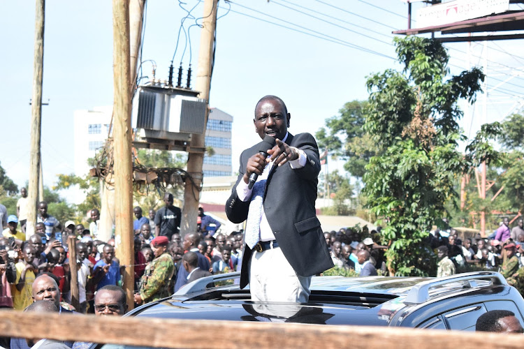 President Ruto during his first tour of Busia county after becoming President on May 28, 2023.