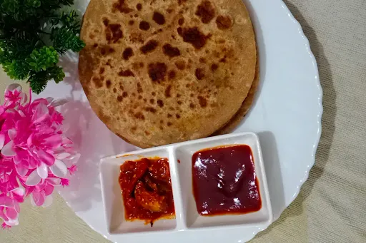 2 Mix Paratha With Achar And Sauce