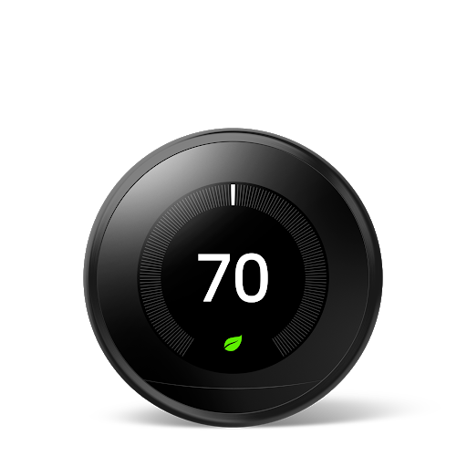 Image of Nest Learning Thermostat in Black color.