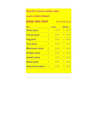 Nandi's Home Made Cake menu 2