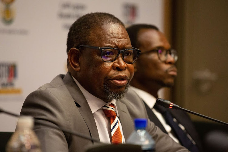 Enoch Godongwana, SA's finance minister, speaks during a news conference ahead of the mid-term budget presentation in Cape Town on Wednesday, October 26 2022. Picture: BLOOMBERG/DWAYNE SENIOR