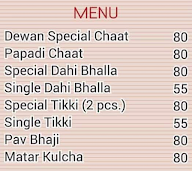 Dewanji Ambala Famous Chaat menu 1